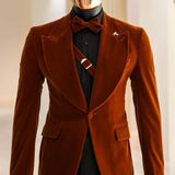Aidase 2 Piece Groom Tuxedo Wedding Party Velvet Smoking Jacket Slim Fit Men Suit Custom Made Fashion Costume Blazer Pants 2024 aidase-shop