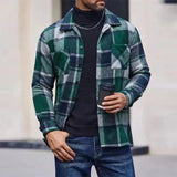 Aidase Fashion Woolen Shirt Cardigans Mens Autumn Casual Plaid Printed Long Sleeve Buttoned Shirts Men Jackets Streetwear Shirts aidase-shop