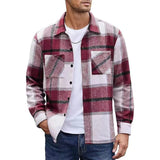 Aidase Fashion Woolen Shirt Cardigans Mens Autumn Casual Plaid Printed Long Sleeve Buttoned Shirts Men Jackets Streetwear Shirts aidase-shop
