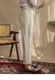 AIDASE  -  Seersucker Naples Suit Trousers Mens British Stylish High-waisted Belt Design Straight Pants Summer Slim Business Casual Pants aidase-shop