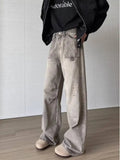 AIDASE  -  Trendy New Men Jeans Ripped Vintage Design Loose High Street Fashion Straight-leg Denim Pants Autumn Trousers 21E7422 aidase-shop