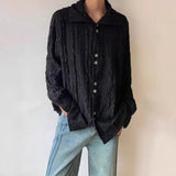 AIDASE  -  Casual High Collar Long Sleeve Shirt Men's Women's French Vintage Placket Shirt New Chinese Folded Texture Base Layer Shirt aidase-shop