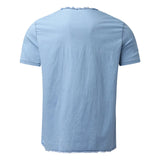 AIDASE  -  Jeans Shirt Jackets For Man Short Shirt Tops Male V Tassel Denim Solid Neck Sleeve Blouse Men рубашка мужская с длинным рукавом aidase-shop