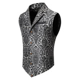 Casual Fit Men's Suit Vest Holiday Casual Turn-down Collar Single-button Embroidered Slimming Men's Fashion Vest aidase-shop