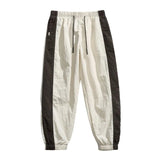 AIDASE  -  Men's Ice Silk Track Pants Striped Patchwork Quick Dry Joggers aidase-shop