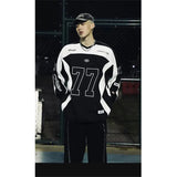 AIDASE  -  American Retro Motorcycle Long Sleeved Shirt Men Women Autumn Street Cool Patchwork Sports Basketball Ice Hockey Suit Sweatshirt aidase-shop