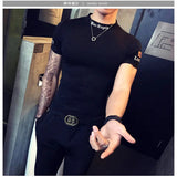 AIDASE  -  Men's Slim Fit Cotton Fitness T-Shirt Short Sleeve Polo Neck Embroidery Workout Tee aidase-shop