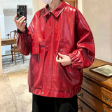 Aidase Men Bomber Leather Jacket Man PU Leather Jackets Male Streetwear Coat Jacket Motorcycle PU Leather Coats Fashion Zipper Jackets aidase-shop