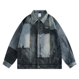 American Vintage Denim Jacket for Men Spring Heavy Industry Loose Letter Embroidery Coat Unisex Varsity Casual Baseball Outwear aidase-shop