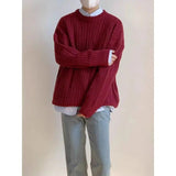 AIDASE  -  Laid-ba Twist Knit Sweater Thiened round Ne Casual Versatile Trendy for Men And Women Autumn Winter Comfortable Loose Fit aidase-shop