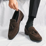 AIDASE  -  High Quality New Men's Tassel Pointed Soft Soled Gentleman's Moccasin Fashionable Comfortable Suede Breathable Casual Loafers aidase-shop
