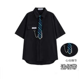 AIDASE  -  Academy Style JK Uniform White Shirt Short Sleeved Top Summer Casual Hong Kong Style Japanese Couple Graduation Class Shirt aidase-shop