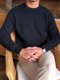 AIDASE  -  Leisure Knitting Sweaters For Mens Fall Winter Casual Texture Knit Bottoming T Shirt Fashionable Solid Color Crew Neck Sweater aidase-shop