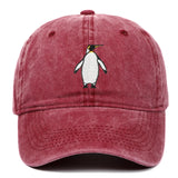 AIDASE  -  New Penguin Embroidered Baseball Hat Pure Cotton Washed Baseball Hat Outdoor Leisure Covering Baseball Hat for Women aidase-shop