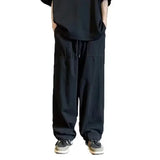 AIDASE  -  Trendy Hong Kong Style Youth Casual Pants Spring Summer Solid Color Ins Slim Fit Middle Waist Bell Bottoms Straight Leg Pants Fo aidase-shop