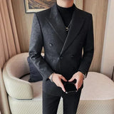 Aidase Retro High Quality Blazer Jackets Men Double Breasted Casual Business Suit Coats Formal Wedding Party Social Dress Blazers aidase-shop