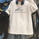 AIDASE  -  New Spring and Autumn Printed Trendy Hong Kong Style Loose Casual Korean Version with White Background Student T-shirt aidase-shop