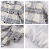 Aidase Jack Autumn and Winter Soft Plaid Long Woolen Shirt Jacket Mens Long Sleeve Checkered Top Male Oversized Jacket Outwear aidase-shop