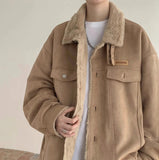 AIDASE  -  Winter New Fashion Men's Turn-down Collar Long Sleeve Casual Trendy Single-breasted Loose Thicken Wool Jackets Male Coats Tops aidase-shop