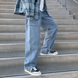 48.38idase Cargo Jeans Men Wide Leg Denim Pants  Autumn Loose Straight Baggy Men's Jeans Hip Hop Streetwear Skateboard Neutral Denim aidase-shop