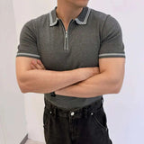 AIDASE  -  Ice Silk Knitted Thin Short Sleeved Men T-shirt Half Sleeved 2025 American Korea Fashion Male Tops Loose aidase-shop