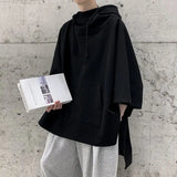 Aidase Fashion Irregular Batwing Sleeve Hoodies Sweatshirts Men Clothing 2025 Spring Summer Loose Casual Tops Asymmetrical Sweatshirts