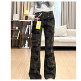 AIDASE  -  Retro White Slim Fit Multi ket Work Trousers Men Women Summer Straight Leg Narrow Version American High Street Vibe Pants aidase-shop