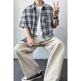 AIDASE  -  Retro Waed Loose Straight Leg Casual Pants Thin Wide Leg Pants Spring Autumn Sle for Men And Women Trendy Workwear Trousers aidase-shop