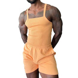 AIDASE  -  Summer Fashion Mens Suits Knitted Sleeveless Vest And Shorts Two Piece set Leisure Home Tank Tops Home Wear Sports Outfits aidase-shop