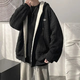 Autumn and Winter American Men and Women Cardigan Hooded Sweater Couple Loose Relaxed Fashion Personalized Top harajuku y2k aidase-shop