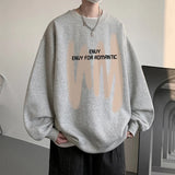 AIDASE  -  8-Colour Round Collar Solid Colour Men's Sweatshirt Graffiti Printing Korean Style Loose Sweatshirt Casual Men's Pullover aidase-shop