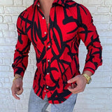 AIDASE  -  Men's Slim Fit Long Sve irt Printed 3D Collar Button up Casual Faion Breathable Comfortable Skin-Friendly Summer shirt aidase-shop