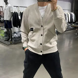 Aidase Men's Clothing Icon V Neck Cardigan Knit Sweater Male with Pockets Jumpers Tops Best Selling Products New in Knitwears aidase-shop