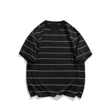 Aidase Men Oversized T Shirt Fashion Striped Contrast Color Short Sleeve Tshirts Casual Daily Clothes Harajuku Tshirt Streetwear aidase-shop