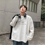 AIDASE  -  New Spring and Autumn Printed Trendy Hong Kong Style Loose Casual Korean Version with White Background Student T-shirt aidase-shop