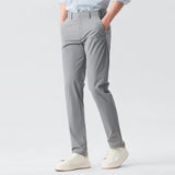 AIDASE  -  Summer New Fashion Men Solid Color Simple Basic Casual Trendy Daily Straight Silk Trousers American European Male Pants Clothes aidase-shop