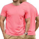 AIDASE  -  Men's Cotton Solid T-shirt Summer Casual Crew Neck Short Sleeve Sport Tee aidase-shop