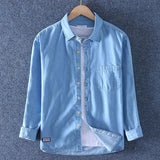 AIDASE  -  Light Color Long-sleeved Shirt Men Denim Cardigan Spring and Autumn New Casual Loose Thin Jacket Trendy aidase-shop