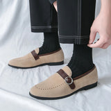 AIDASE  -  Fashionable New Men's Buckle Frosted Leather Anti Slip Boat Shoes Brand Summer Men's Comfortable, Lightweight and Casual Loafers aidase-shop
