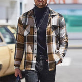 Aidase Fashion Woolen Shirt Cardigans Mens Autumn Casual Plaid Printed Long Sleeve Buttoned Shirts Men Jackets Streetwear Shirts aidase-shop