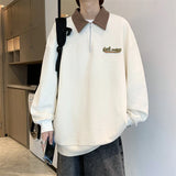 Aidase Korean wind Sweatshirt Men Women Lapel Collar Hoodie Trendy Harajuku College Style Oversize Casual Sports Polo lapel sweater aidase-shop