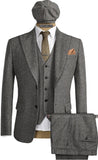 Aidase Mens Herringbone Suits 3 Pieces Wool Formal Groom Wear Work Business Customize Tuxedos Blazer Pants Vest For Wedding aidase-shop