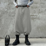 AIDASE  -  Men Pants Solid Color Elastic Waist Joggers Loose Trousers Men Streetwear Fashion Casual Male Drop-crotch Pants S-5XL aidase-shop