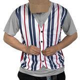 AIDASE  -  Summer Men's Casual Vertical Striped Fake Two-Piece Slim-Fit V-Neck Button T-Shirt aidase-shop