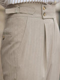 AIDASE  -  Vintage High Waist Belt-up Slim Fit Pants For Mens New Casual Pleated Suit Trousers Spring Autumn Outdoor Fashion Men's Trousers aidase-shop