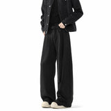 AIDASE  -  Belt Black Suit Pants Men Oversized Society Mens Dress Pants Korean Loose Wide Leg Pants Mens Office Formal Trousers M-3XL aidase-shop