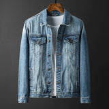 Aidase Men's Vintage Denim Jacket Autumn New Korean Fashion Jean Coat Streetwear Male Casual Loose Jacket Plus Size 4XL 5XL