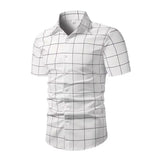 AIDASE  -  Classic Simple Geometric Lines Digital Printing Men's Business Summer Wide Loose Shoulder Short Sleeve aidase-shop