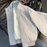 AIDASE  -  New Harajuku Stand Collar Zipper Bomber Jackets For Men Casual Patchwork Loose Baseball Clothes American Vintage Trendy Coat aidase-shop