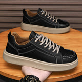 AIDASE  -  Leather Trend Men Casual Shoes Platform Soft Sneakers Outdoor Breathable Sport Shoes Lightweight Skid Running Shoes Tennis Shoes aidase-shop